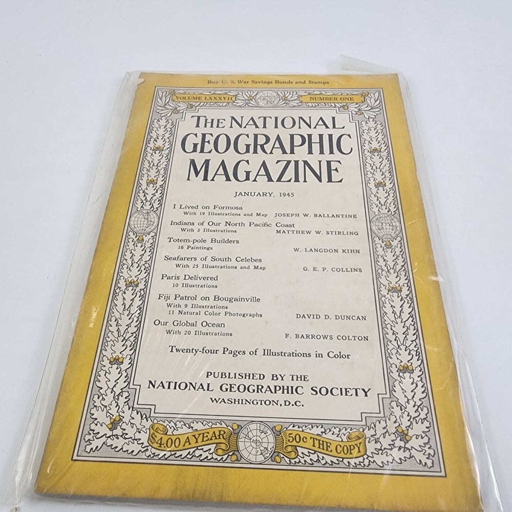 National‎ Geographic Magazine January 1945 No Insert